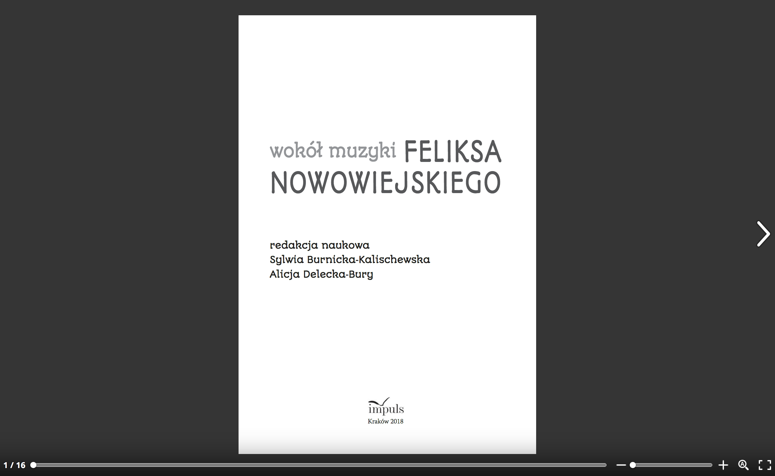   Wokół muzyki Feliksa Nowowiejskiego (wersja papierowa) - fragment
